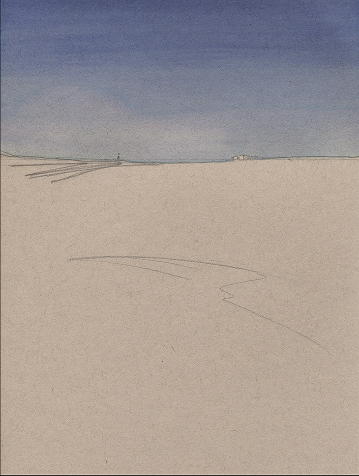 Sin título C-20 - Serie Paisajes Vacíos de Mariano Luque. Grafito y acuarela sobre papel Clairefountaine