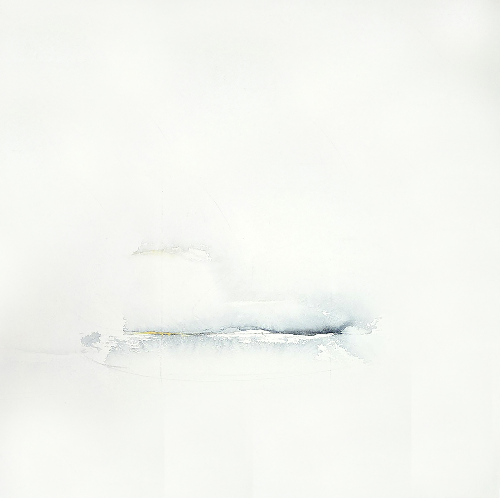 Caminar un horizonte dorado de Mariano Luque - Acuarela y grafito sobre papel acuarela, 2024